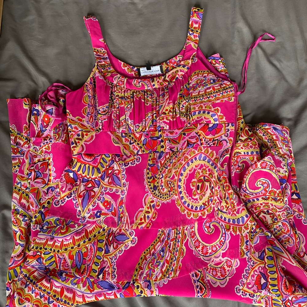 Jones New York Hot Pink Paisley Maxi Dress